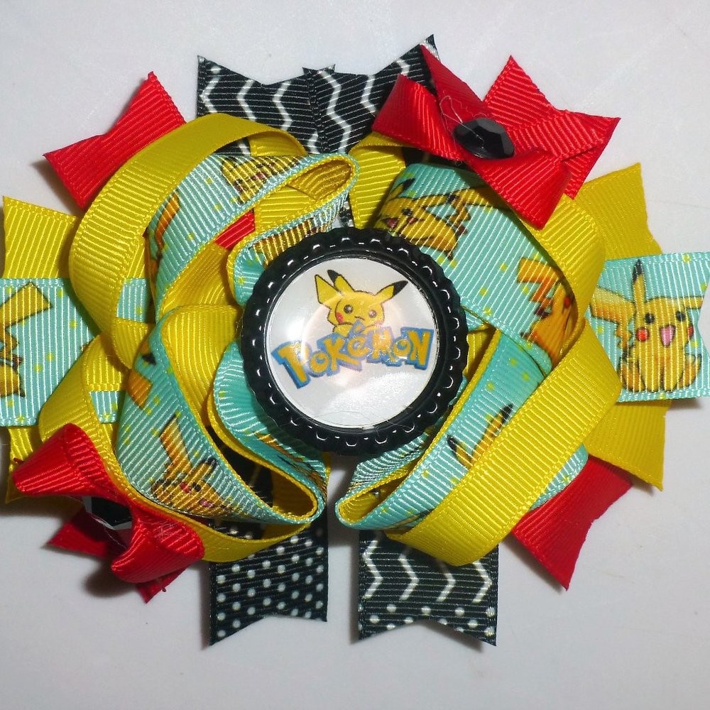 Pikachu Pokemon Girls 5-Inch Hair Bow Clip